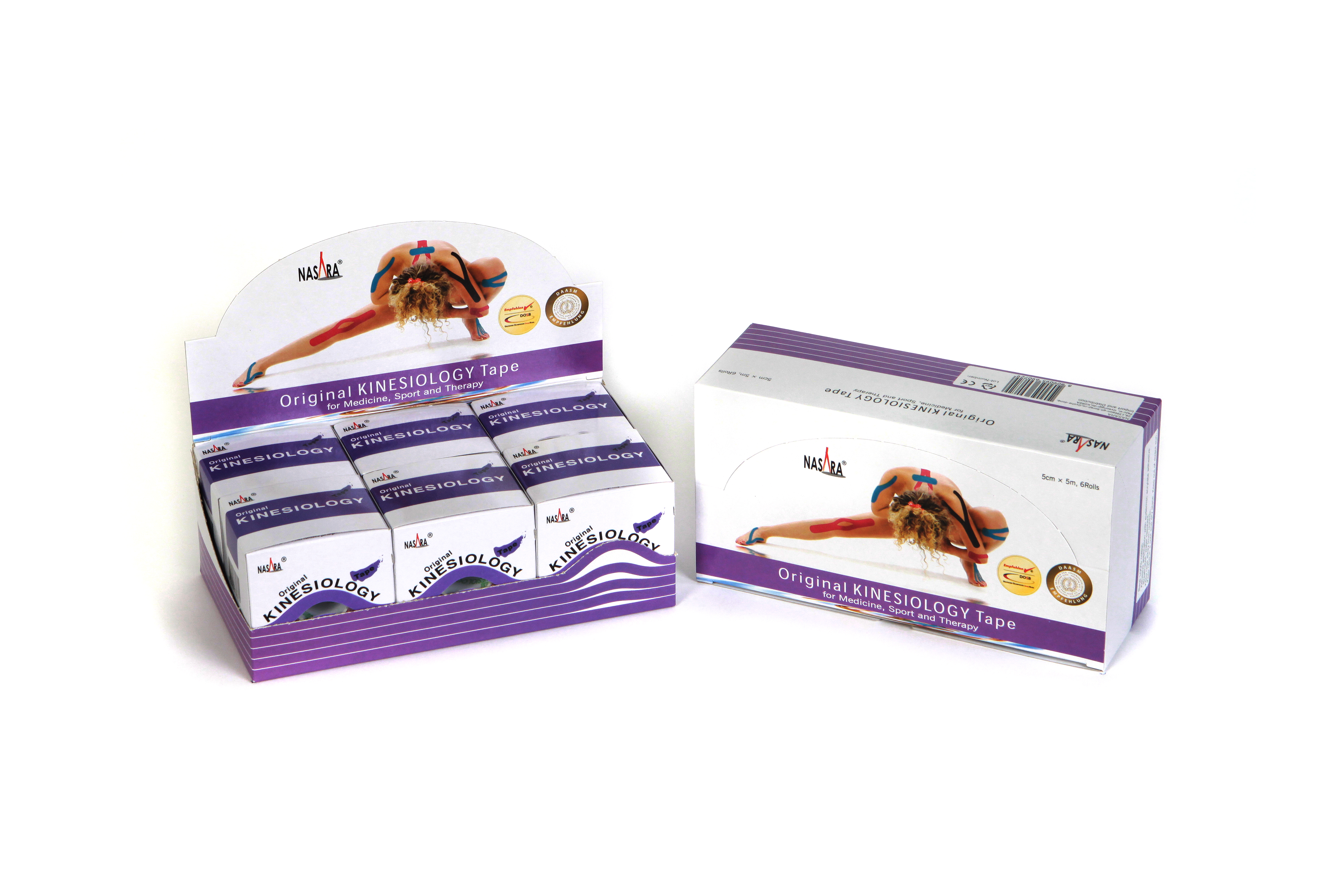 Nasara Kinesiology Tape 6er Box - Lila